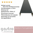 U-Profil aus Stahl verzinkt RAL7016 beschichtet 0,75 mm stark anthrazitgrau